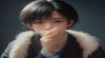 动漫风格同人ai视频案例，展示AI生成的二次元角色战斗场景，薰衣草紫色调，画面动感强烈